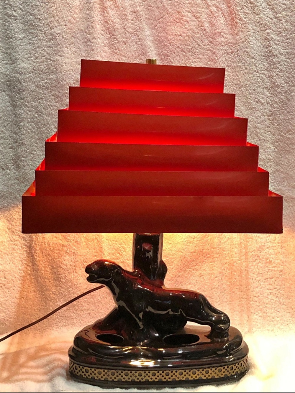 Vintage 1950’s MCM Black Panther Lamp